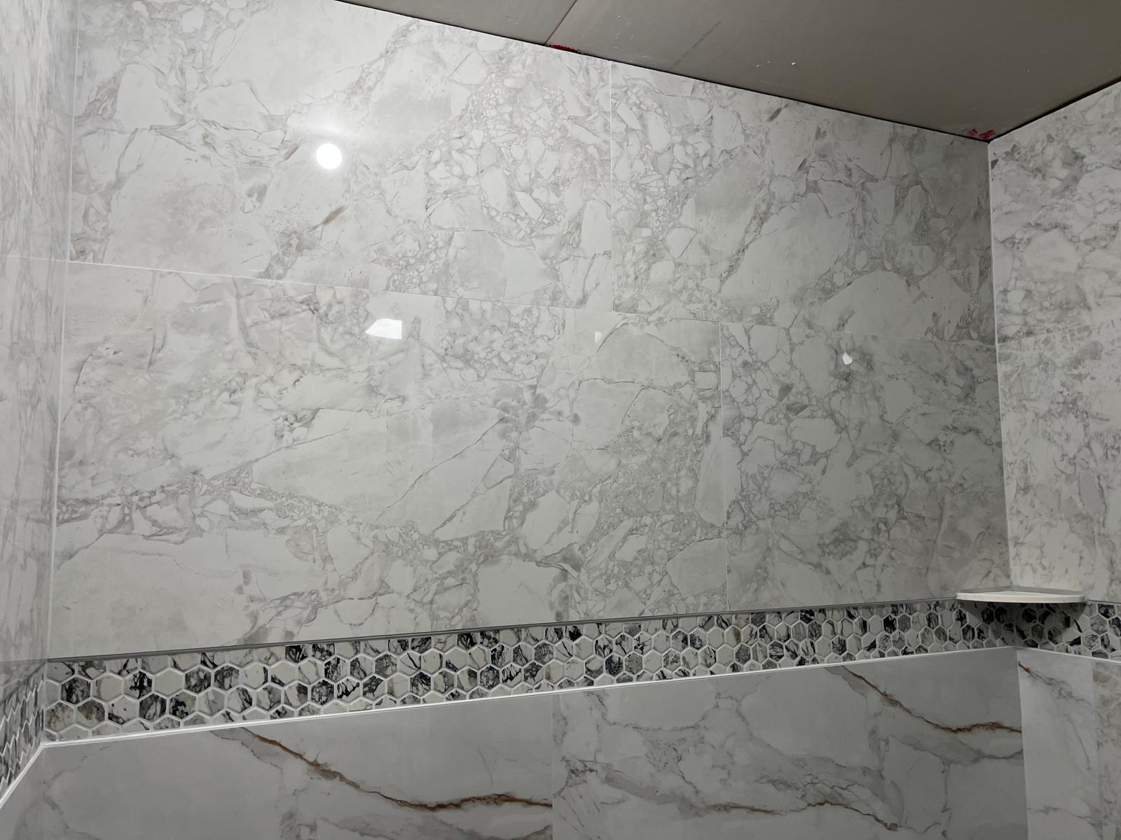 Shower accent tile detail project 13